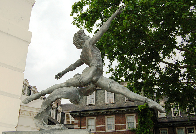 Jeté, by Enzo Plazzotta, based on the dancer David Wall, Millbank, Westminster, London