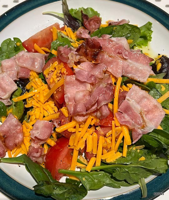 Cheese and bacon salad