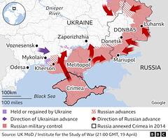 UKR - South Ukraine map, 19th April 2022