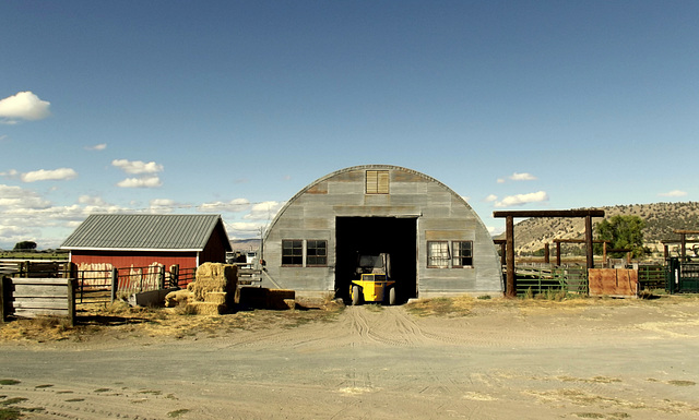 Quonset with tractor