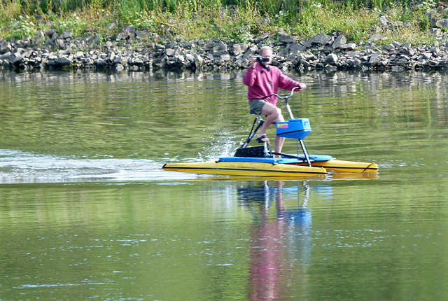 Radfahrer auf der Elbe