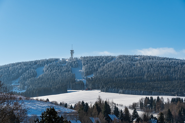Blick zum Klínovec (Keilberg) in Tschechien