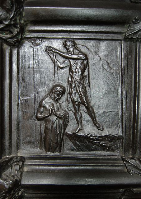 Detail of Bronze doors by Henry Wilson dating from 1904. Saint Mary, Lace Market, Nottingham