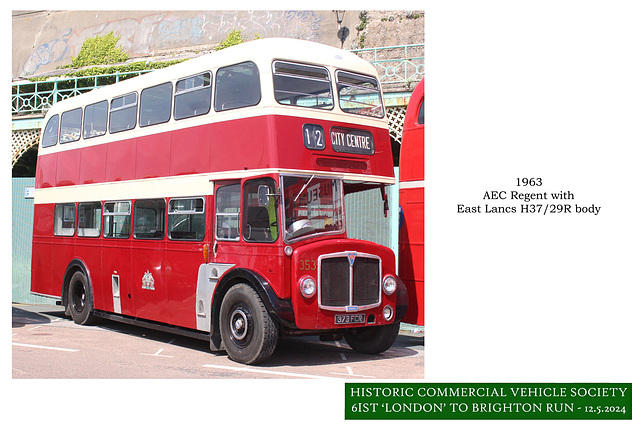 1963 AEC Regent V double deck bus HCVS Brighton 12 5 2024