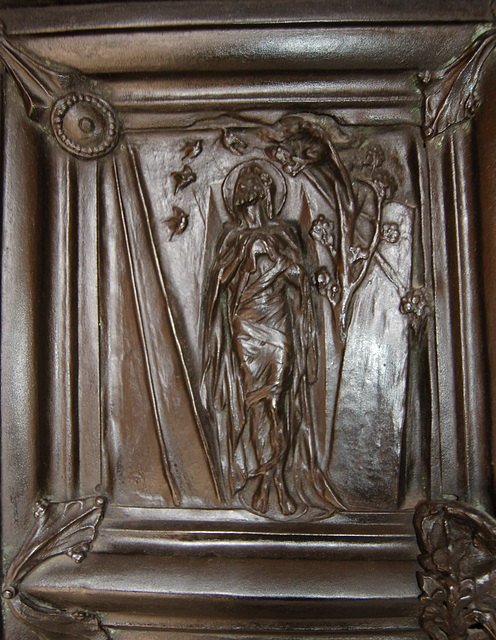 Detail of Bronze doors by Henry Wilson dating from 1904. Saint Mary, Lace Market, Nottingham