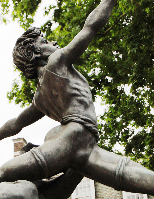 Jeté, by Enzo Plazzotta, based on the dancer David Wall, Millbank, Westminster, London