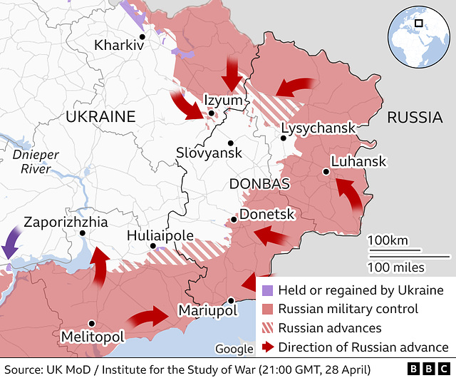 UKR - counterattacks east , 28th April 2022