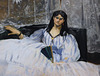 Detail of Woman with a Fan by Manet in the Metropolitan Museum of Art, December 2023