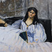 Detail of Woman with a Fan by Manet in the Metropolitan Museum of Art, December 2023