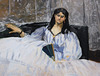 Detail of Woman with a Fan by Manet in the Metropolitan Museum of Art, December 2023