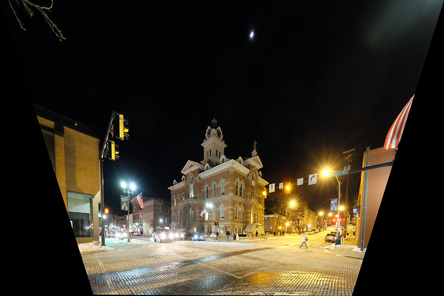 Night picture corrected for perspective distortion