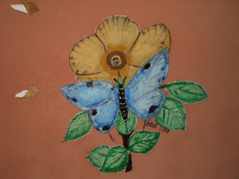 Painted on façade of People's Kindergarten.