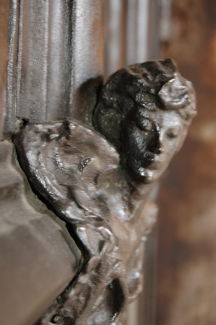 Detail of Bronze doors by Henry Wilson dating from 1904. Saint Mary, Lace Market, Nottingham