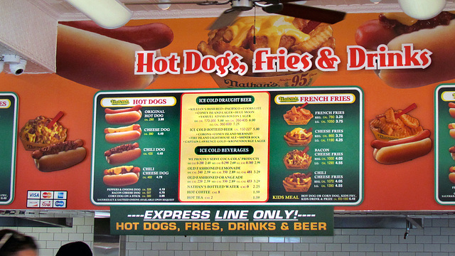 Nathan's Famous Express Line Menu