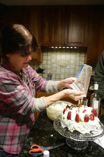 Mom making the cake