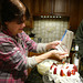 Mom making the cake