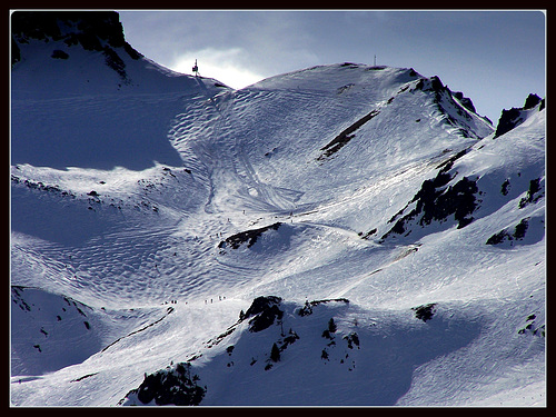 Clavière : il Colletto Verde (mt.2670) sul confine Italia/Francia - prise contre jour