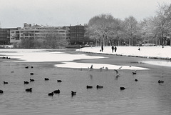 Stedelijk winterlandschap