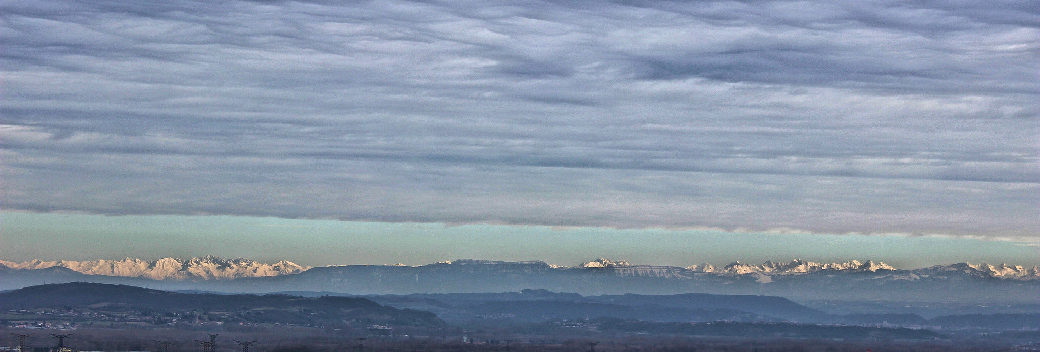 Grenay (38) 26 février 2015. Vue sur les Alpes.