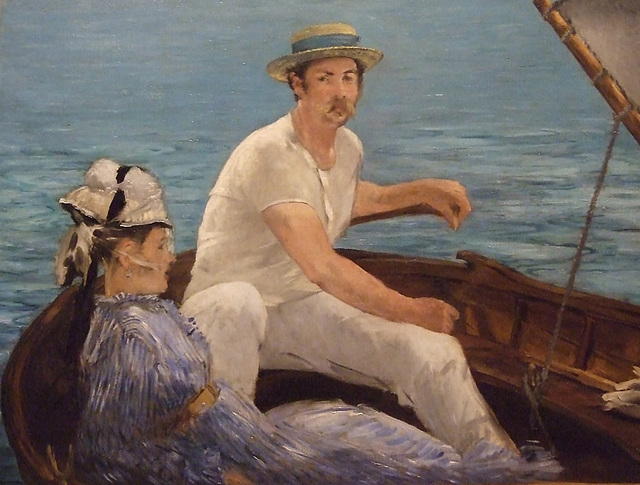 Detail of Boating by Manet in the Metropolitan Museum of Art, July 2011