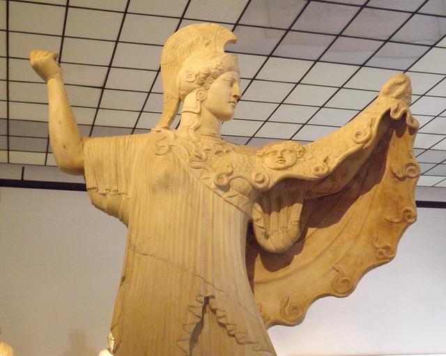 Detail of Athena Promachos from the Villa dei Papiri in the Naples Archaeological Museum, June 2013