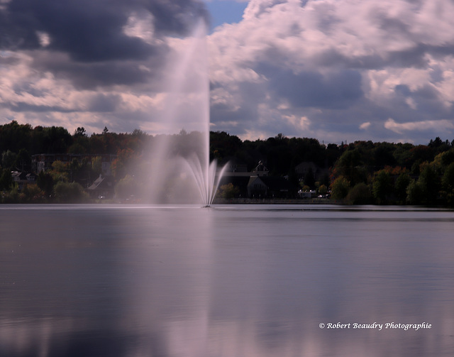 Fontaine au Lac Boivin à Granby