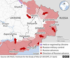 UKR - counterattacks, east , 21st April 2022