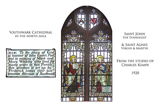 Southwark Cathedral + John Gower window + Charles Kempe & Co + 1920