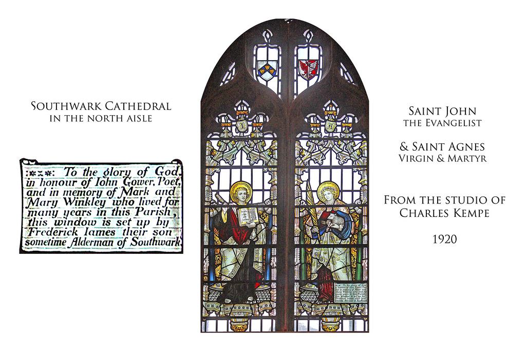 Southwark Cathedral + John Gower window + Charles Kempe & Co + 1920