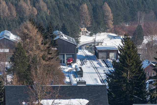 Blick auf den Bahnhof Oberwiesenthal