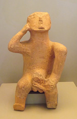 Thinker Clay Figurine from Karditsa in the National Archaeological Museum in Athens, June 2014