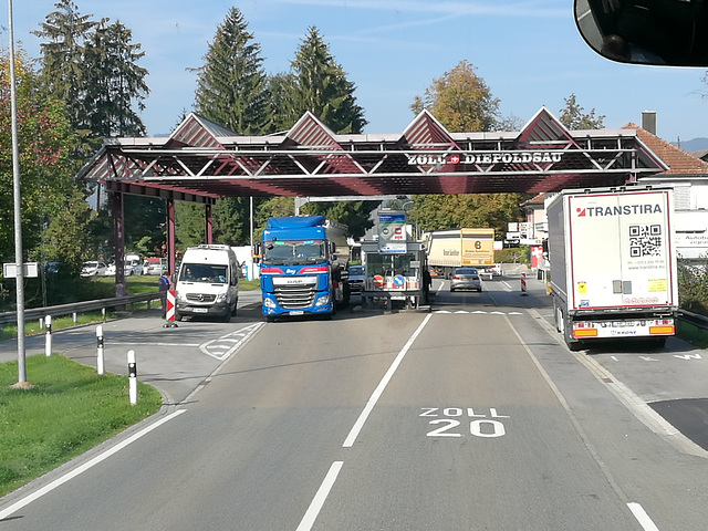 Grenzübergang Dipoldsau von Österreich in die Schweiz