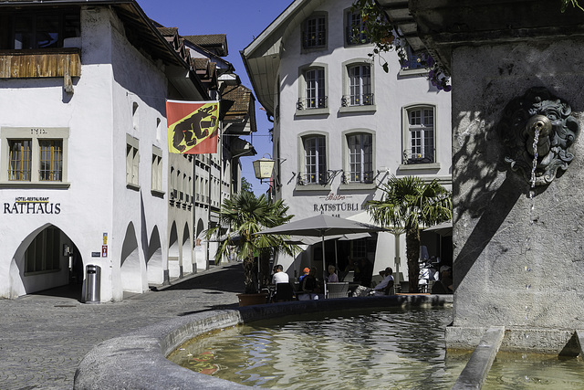 Brunnen auf dem Rathausplatz (© Buelipix)