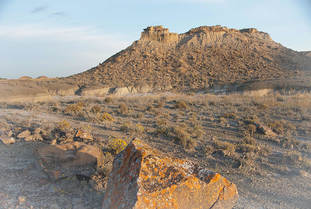 a sunrise at the Avonlea Badlands