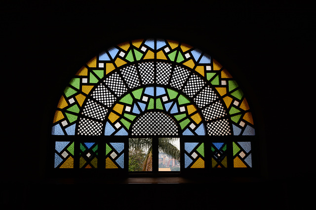 Uganda, Kampala, Window in the Gaddafi National Mosque