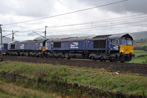 0010. DRS class 66`s 66431+66429 at Scout Green with 4S43 Daventry - Mossend 20th May 2017.