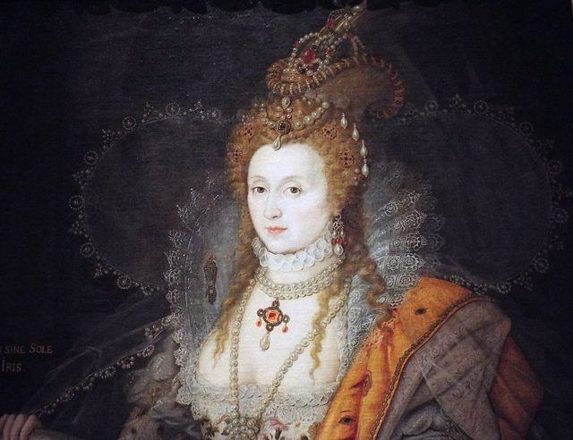 Detail of the Rainbow Portrait of Elizabeth I in the Metropolitan Museum of Art, December 2022