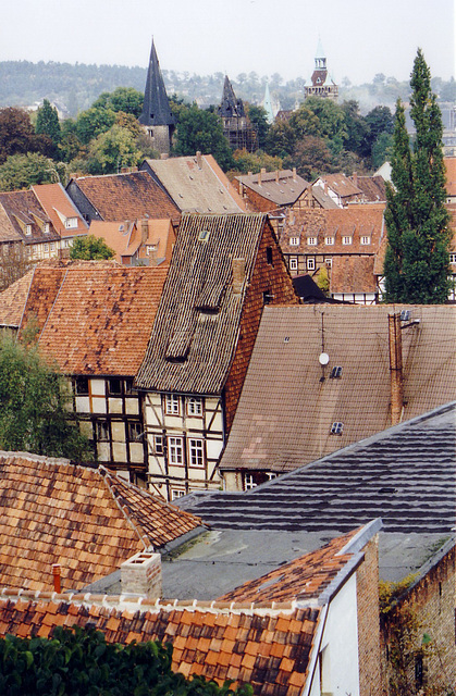 Quedlinburger Dächer  im Oktober 2001