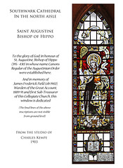 Southwark Cathedral + St Augustine of Hippo window + Charles Kempe & Co + 1903