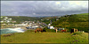 Portreath from Treaga Hill and ponies.