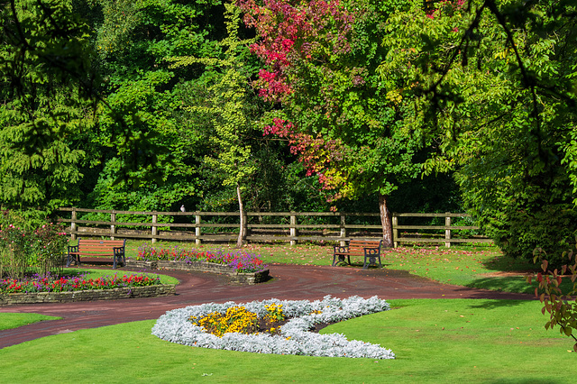 In the park, the formal garden