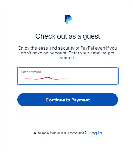 paypal credit card option 2 - enter email