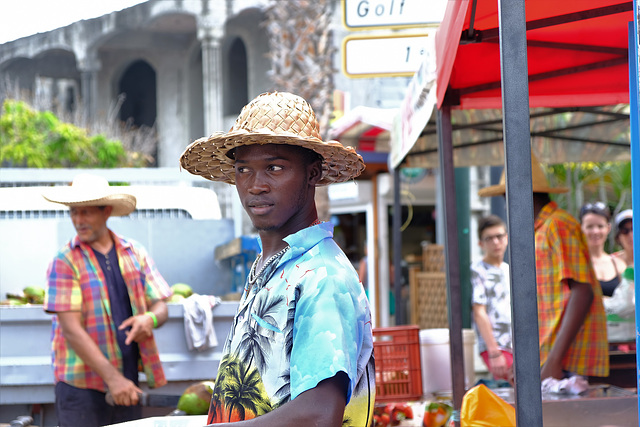 Le coupeur de canne à sucre, portrait, Saint-François le 01 03 20