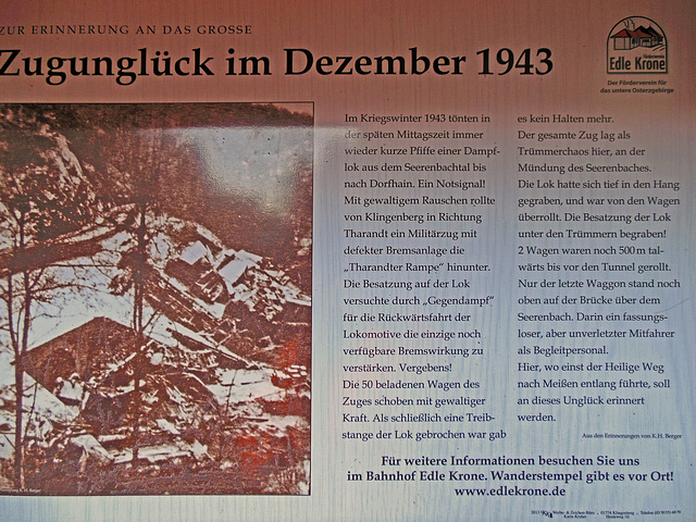 Zugunglück im Seerenbachtal bei Tharandt Dezember 1943