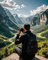 Composition créée avec IA , dédiée "A un éternel voyageur "  d'Ipernity, devinez lequel ?