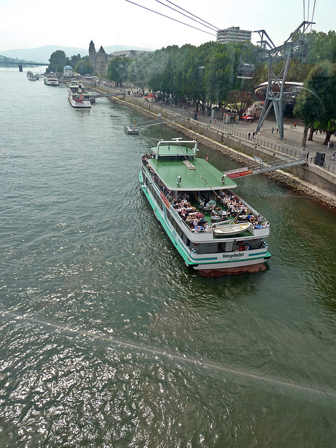 Sicht aus der Selbahn auf die Koblenzer Promenade