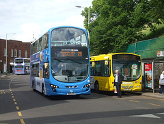 DSCF7449 First Eastern Counties BD11 CFM and KX05 MGZ in Norwich - 1 Jun 2017