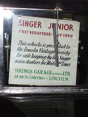 Singer Junior, 1930, at Lincolnshire Vintage Vehicle Society