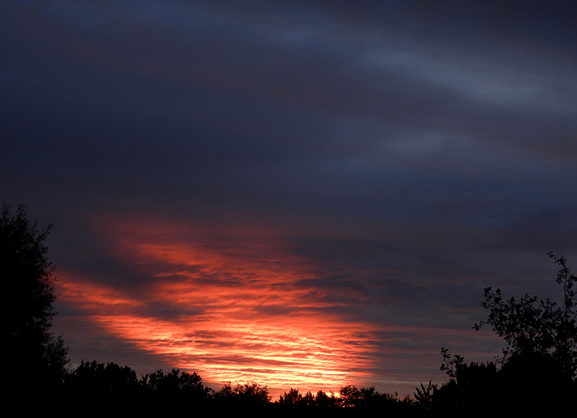 Strange narrow sunset