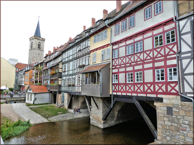 Erfurt (D, Thuringe / Thüringen) 12 août 2019. Le Krämerbrücke.